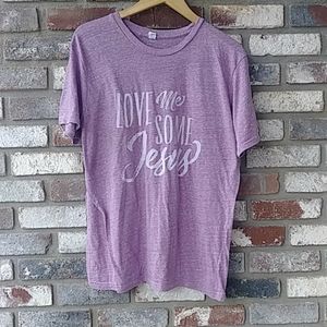 Lilac print Jesus T